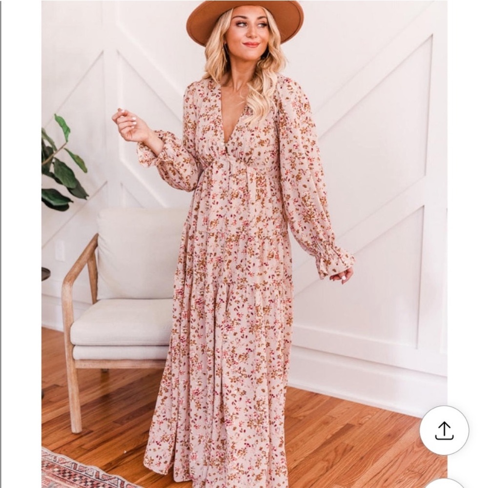 Pink Lily Floral Dress NEW